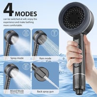 Kézizuhany Szűrővel, Ionszűrővel, 4 Spray Móddal, BE/KI Kapcsolóval — vízköves, minimálisan kopott zuhanyfej (állapot: lásd a 2. képet) 8