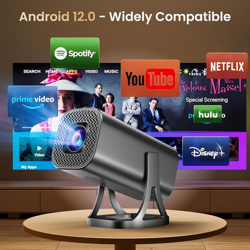 finade Mini Projektor 4K 1080P Android 12 WiFi 6 Bluetooth 5.4 Otthoni Mozi