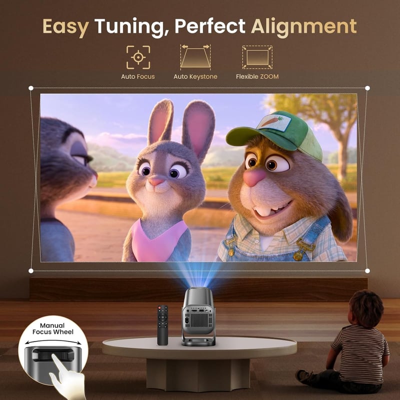 finade Mini Projektor 4K 1080P Android 12 WiFi 6 Bluetooth 5.4 Otthoni Mozi