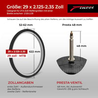 Fincci 2 db Kerékpár Belső Gumi 26" x 1,25-1,50 - Butyl Gumi MTB Belső Schrader Autószeleppel - Hegyi, Trekking és E-Bike Kerékpárokhoz 2