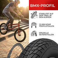 Fincci 20 hüvelykes BMX kerékpár gumi szett - összecsukható gumiabroncs 1.75 hüvelyk, belső cső Schrader szeleppel 4