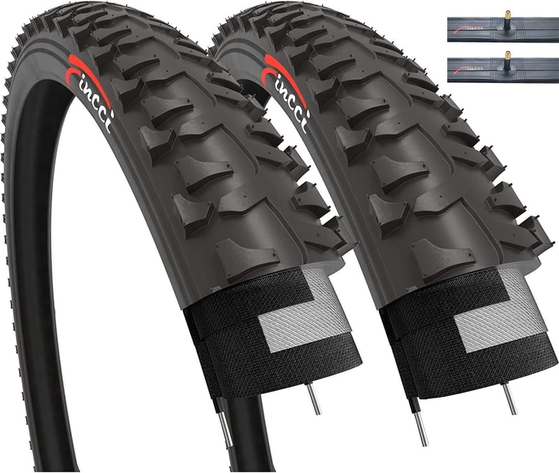 Fincci 20 x 1.75 colos BMX kerékpár gumi Schrader belsővel - gyerek és felnőtt mountain bike-hoz - 2 darabos szett