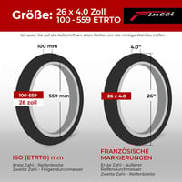 Fincci 26 x 4.00 fatbike gumiabroncs 100-559 pár 2 db 48 mm Schrader szeleppel belsőkkel MTB terep kerékpárhoz 2