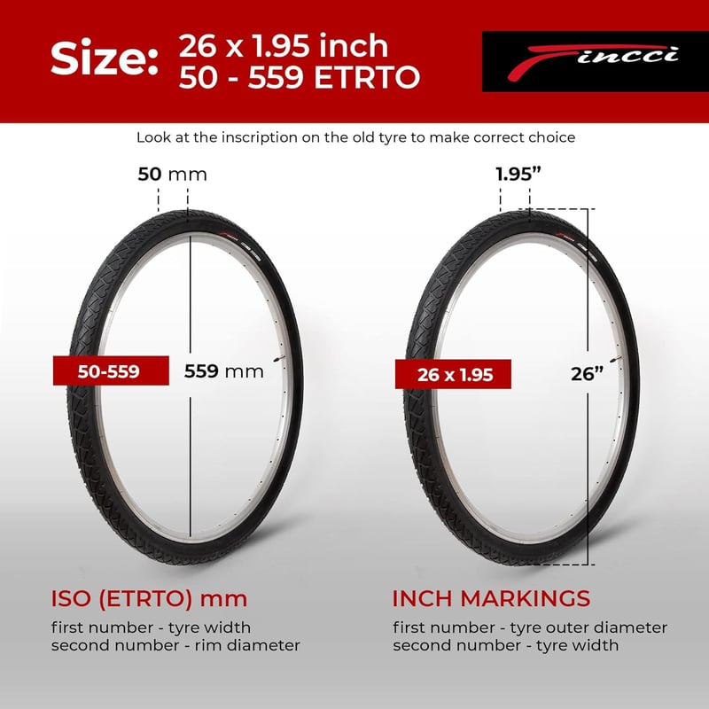 Fincci 26x1.95 Kerékpár Gumi Defektálló 3mm Városi Trekking MTB Kerékpárhoz