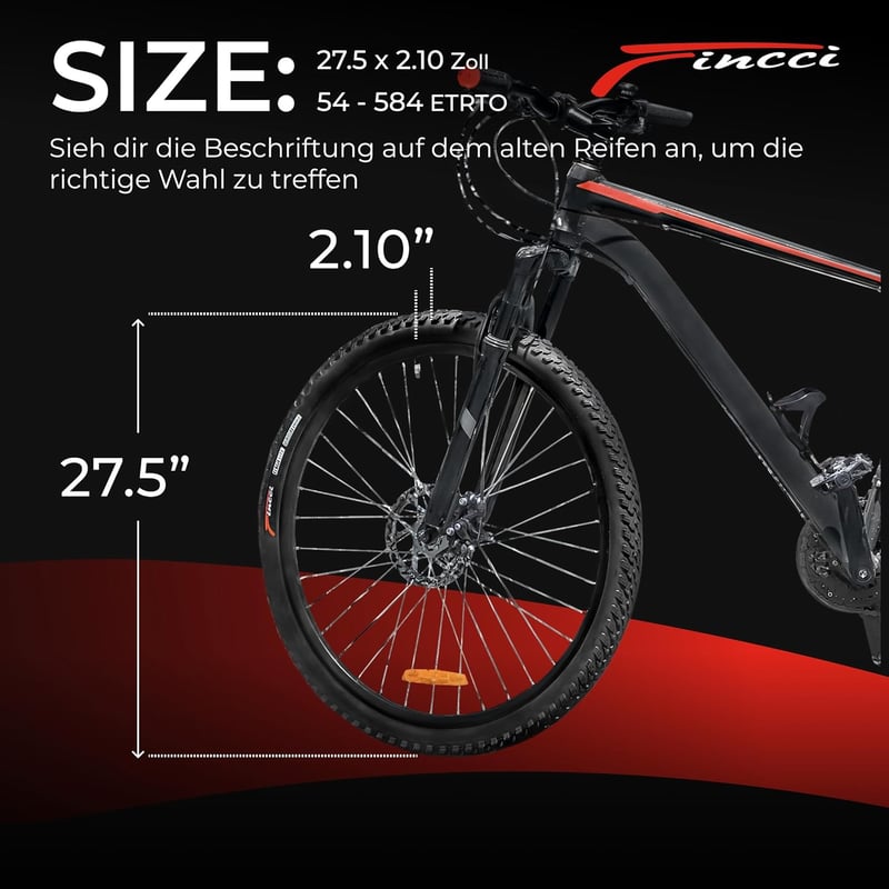 Fincci 27.5 MTB Kerékpár Gumi Pár 54-584 Schradera Szeleppel Elektromos Kerékpárhoz