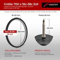 Fincci 28 colos kerékpár tömlő 2db 700x35c 38c Schrader Presta szelep 2
