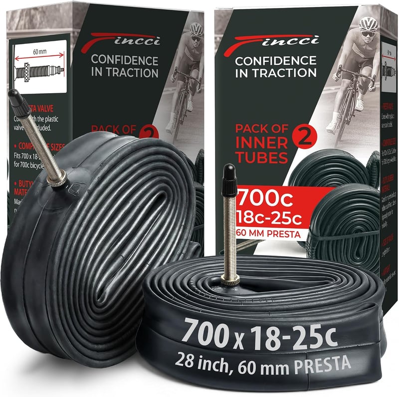 Fincci kerékpár belső gumi 700×18/23/25c, 60 mm Presta szelep - 2 db