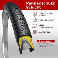 Fincci 700c x 38c Kevlar Gravel Kerékpárgumi Pár 28 Zoll Pannaszűrővel Trekking Város Hibrid Cyclocross 3