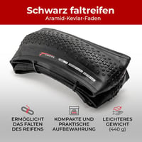 Fincci 700c x 38c Kevlar Gravel Kerékpárgumi Pár 28 Zoll Pannaszűrővel Trekking Város Hibrid Cyclocross 5