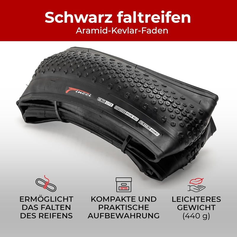 Fincci 700c x 38c Kevlar Gravel Kerékpárgumi Pár 28 Zoll Pannaszűrővel Trekking Város Hibrid Cyclocross