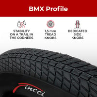Fincci BMX Kerékpár Gumi Szett 20 x 1.75 Méretben - Fekete Külső Gumik Belső Tömlővel, Schrader Szeleppel Gyerek és MTB Biciklikhez 3