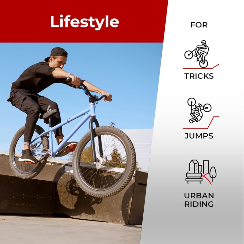 Fincci BMX Kerékpár Gumi Szett 20 x 1.75 Méretben - Fekete Külső Gumik Belső Tömlővel, Schrader Szeleppel Gyerek és MTB Biciklikhez