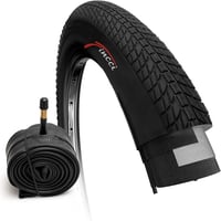Fincci BMX Kerékpár Gumi Szett 20 x 1.75 Méretben - Fekete Külső Gumik Belső Tömlővel, Schrader Szeleppel Gyerek és MTB Biciklikhez 1