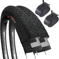 Fincci BMX Kerékpár Gumi Szett 20 x 1.95 Méretben - 2 db Fekete Külső Gumi Belső Tömlővel, Schrader Szeleppel, Gyerek és MTB Biciklikhez 1
