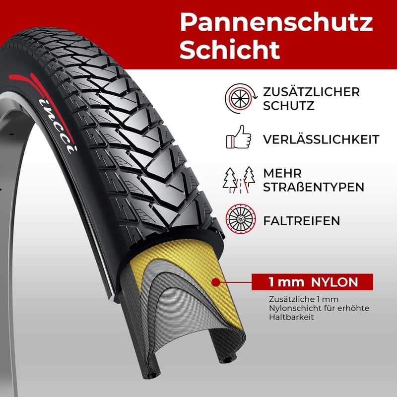 Fincci Gravel Kerékpárgumi 700x35c Pár Kevlar Pannenschutz Trekking Hibrid E-bike