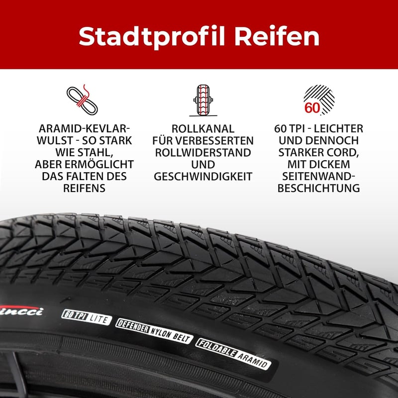 Fincci Gravel Kerékpárgumi 700x35c Pár Kevlar Pannenschutz Trekking Hibrid E-bike