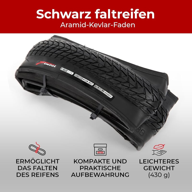 Fincci Gravel Kerékpárgumi 700x35c Pár Kevlar Pannenschutz Trekking Hibrid E-bike