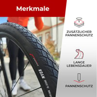 Fincci Kerékpár Külső Gumi 700x35c Fekete 28 Hüvelyk Defektvédelemmel Elektromos Közúti MTB Túra Bicikli Abroncs 6