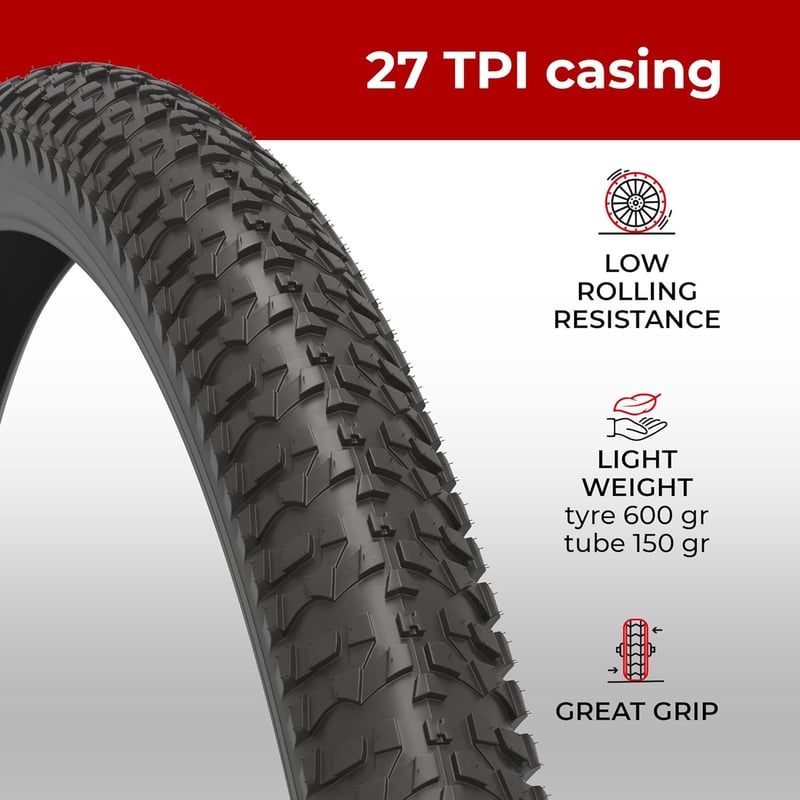 Fincci MTB 20x1.95 összecsukható kerékpár gumi szett 2 belső csővel 20 hüvelykes