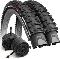 Fincci MTB Kerékpár Külső Gumi 26" x 1.95 + 2 db Belső Tömlő - Fekete Összehajtható Köpeny Hegyi Biciklihez, E-Bike-hoz 60 TPI 1