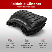 Fincci MTB Kerékpár Külső Gumi 27.5/29 x 2.35" - 2 db Összehajtható Terepgumi 1 mm Nylon Védelemmel Hegyi Biciklizéshez, Sáros Utakra 5
