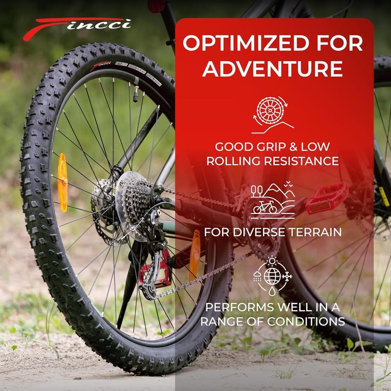Fincci MTB Kerékpár Külső Gumi 27.5/29 x 2.35" - 2 db Összehajtható Terepgumi 1 mm Nylon Védelemmel Hegyi Biciklizéshez, Sáros Utakra