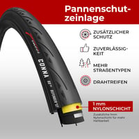 Fincci országúti kerékpár gumi szett 700x23c - 23-622 méretű defektvédett külső gumik versenykerékpárhoz, 1 mm-es szúrásvédelemmel 3
