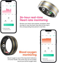 findtime Okos Gyűrű Fitness Tracker Pulzusmérő SpO2 Lépésszámláló Fekete-Arany 4
