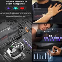 Findtime Okos Gyűrű Kijelzővel Pulzusmérő Véroxigén Monitor Lépésszámláló Vízálló Fitness Tracker - Y(#12), black 3