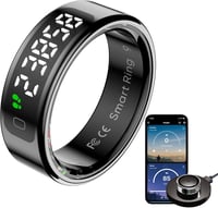 Findtime Okos Gyűrű Kijelzővel Pulzusmérő Véroxigén Monitor Lépésszámláló Vízálló Fitness Tracker - Y(#12), black 1
