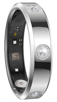Inteligentný prsteň Findtime Smart Ring strieborný, monitor tepu, kyslík v krvi, sledovanie spánku, krokomer, kalórie, vodotesný, diaľkové ovládanie fotoaparátu, fitness prsteň pre ženy 1