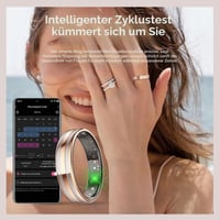 Inteligentný prsteň findtime pre ženy a mužov – Srdcový tep, analýza spánku, krokomer, sledovanie menštruačného cyklu – Ružové zlato – Android iOS 2