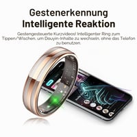 Inteligentný prsteň findtime pre ženy a mužov – Srdcový tep, analýza spánku, krokomer, sledovanie menštruačného cyklu – Ružové zlato – Android iOS 8