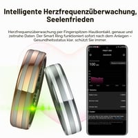 Inteligentný prsteň findtime pre ženy a mužov – Srdcový tep, analýza spánku, krokomer, sledovanie menštruačného cyklu – Ružové zlato – Android iOS 3