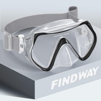 Mască de scufundări și snorkeling Findway la 180 de grade pentru adulți și adolescenți, cu sticlă securizată, protecție nazală anti-aburire și baretă reglabilă 1