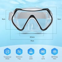 Mască de scufundări și snorkeling Findway la 180 de grade pentru adulți și adolescenți, cu sticlă securizată, protecție nazală anti-aburire și baretă reglabilă 5