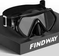 Mască de scufundări Findway cu protecție nazală pentru snorkeling, vizibilitate panoramică la 180 de grade, sticlă securizată, anti-aburire, pentru adulți și adolescenți, cu baretă reglabilă 1