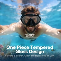 Mască de scufundări Findway cu protecție nazală pentru snorkeling, vizibilitate panoramică la 180 de grade, sticlă securizată, anti-aburire, pentru adulți și adolescenți, cu baretă reglabilă 2