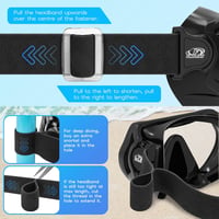 Mască de scufundări Findway cu protecție nazală pentru snorkeling, vizibilitate panoramică la 180 de grade, sticlă securizată, anti-aburire, pentru adulți și adolescenți, cu baretă reglabilă 6