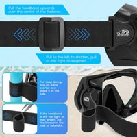 Mască de scufundări cu snorkel Findway, panoramă de 180 de grade cu sticlă securizată, protecție nazală anti-aburire și baretă textilă reglabilă pentru adulți și adolescenți 6