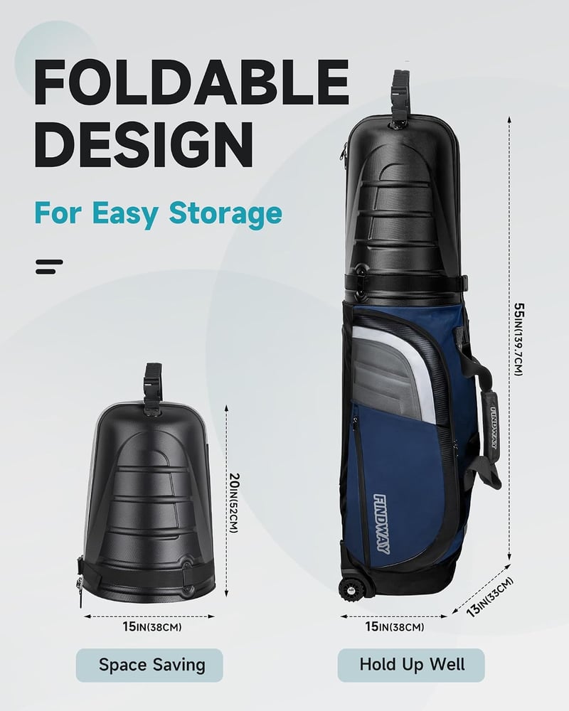 Findway Golf Utazótáska Kerekekkel, Vízálló Golfbag Repüléshez
