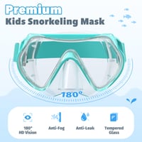 Ochelari de scafandru pentru copii Findway cu baretă din material textil, mască de snorkeling pentru băieți și fete, anti-aburire, mască de scufundări panoramică HD 180° cu protecție nazală, 6-16 ani, turcoaz 2