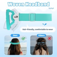 Ochelari de scafandru pentru copii Findway cu baretă din material textil, mască de snorkeling pentru băieți și fete, anti-aburire, mască de scufundări panoramică HD 180° cu protecție nazală, 6-16 ani, turcoaz 3