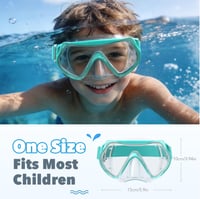 Ochelari de scafandru pentru copii Findway cu baretă din material textil, mască de snorkeling pentru băieți și fete, anti-aburire, mască de scufundări panoramică HD 180° cu protecție nazală, 6-16 ani, turcoaz 9