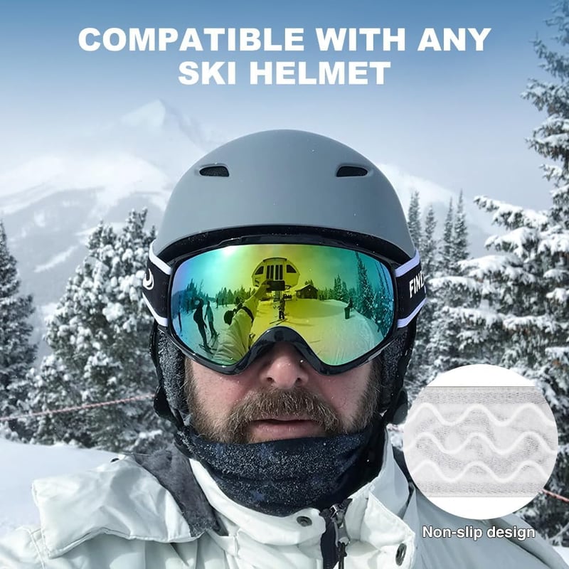 Findway Sí és Snowboard Szemüveg Szemüvegeseknek - OTG, UV Védelem, Sisakkompatibilis, Páramentes, Tükrös Lencsés, Unisex Síszemüveg Felnőtt