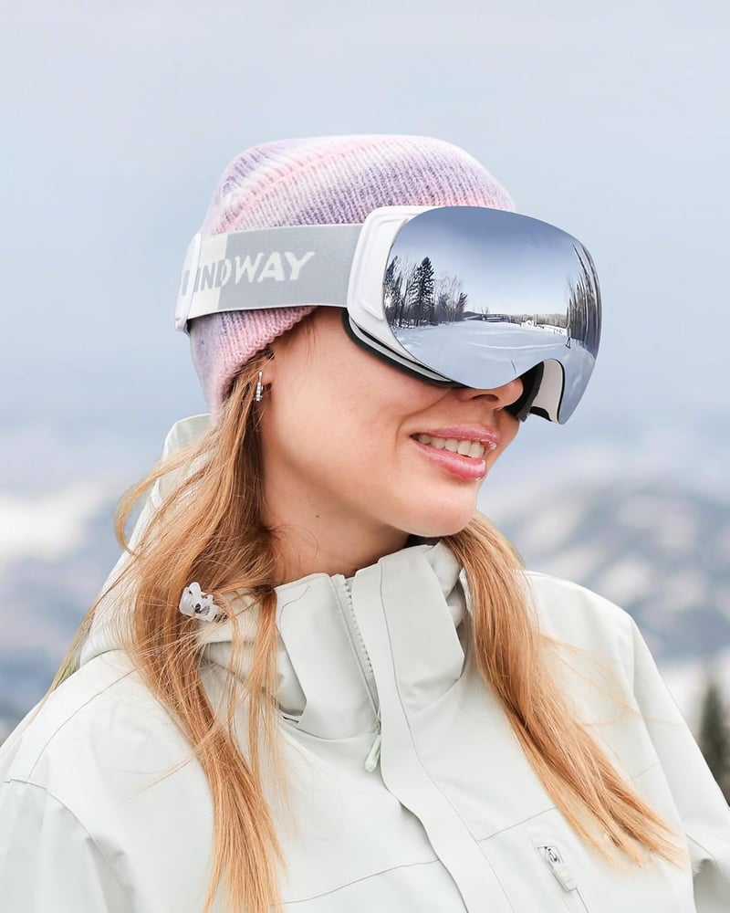 Findway Síszemüveg Szemüvegeseknek Mágneses Lencsékkel Anti-Fog Technológiával - 2-Ski goggles, A1 Silver/White (VLT 10.2%)