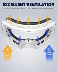 Findway Síszemüveg Szemüvegeseknek Mágneses Lencsékkel Anti-Fog Technológiával - 2-Ski goggles, A1 Silver/White (VLT 10.2%) 4