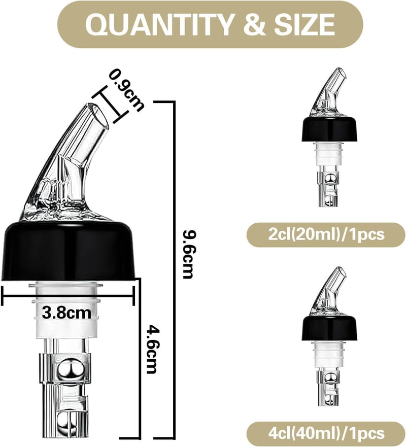 FINEASY 2 db Adagolós Pourer Szett 2cl + 4cl Borhoz Likőrhöz Koktélhoz