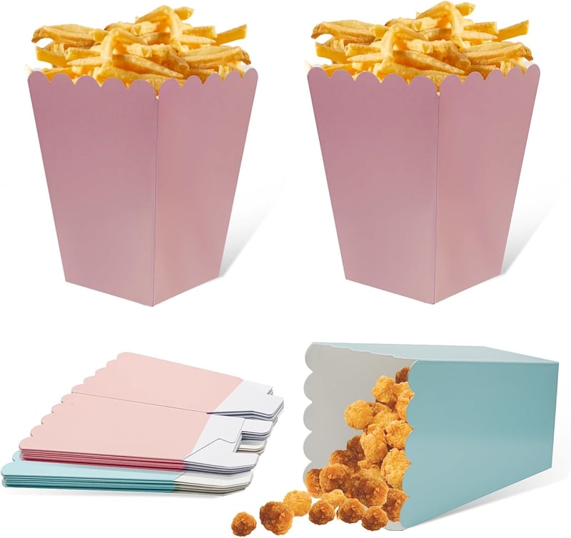 FINEASY 22 db Popcorn Tasak Szett Rózsaszín Kék Parti Cukorkás Tálca Filmest Születésnap