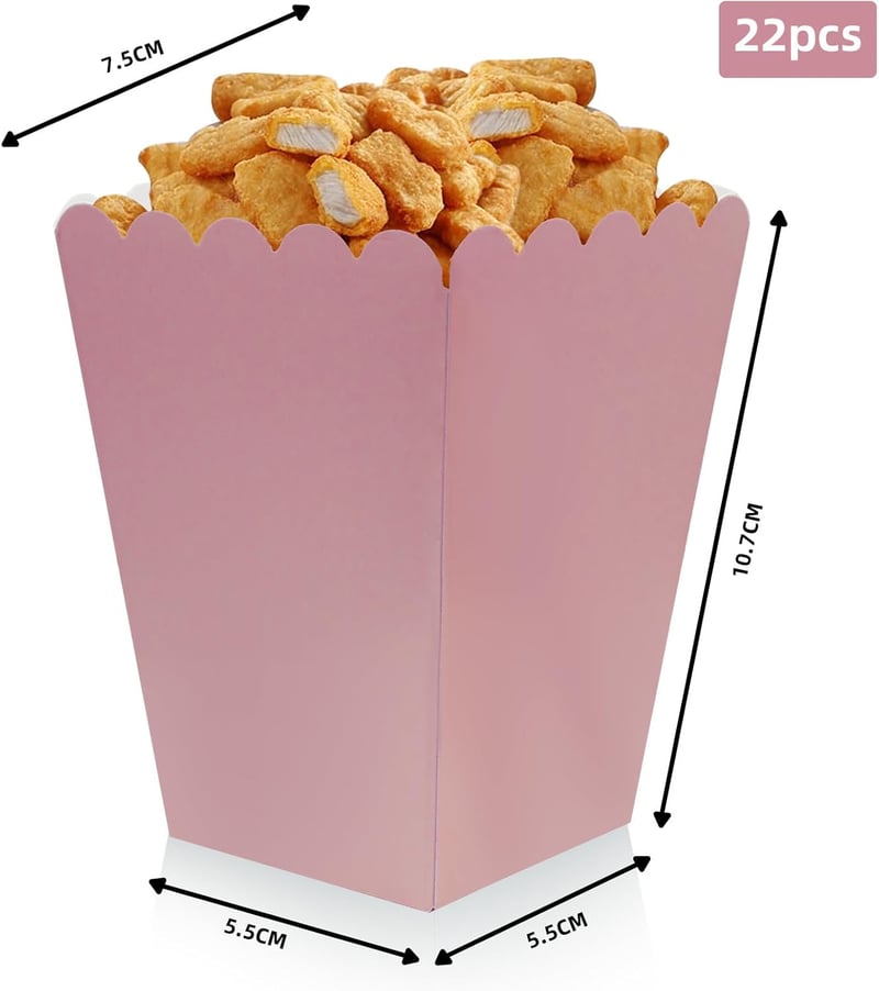 FINEASY 22 db Popcorn Tasak Szett Rózsaszín Kék Parti Cukorkás Tálca Filmest Születésnap